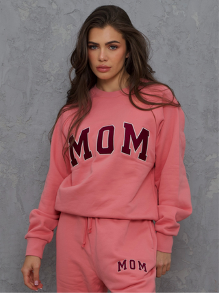 Cotton Fleece Crewneck Sweatshirt Mom