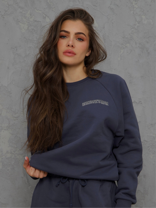 Cotton Fleece Crewneck Sweatshirt Je T’Aime