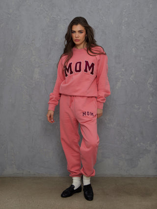 Cotton Fleece Crewneck Sweatshirt Mom